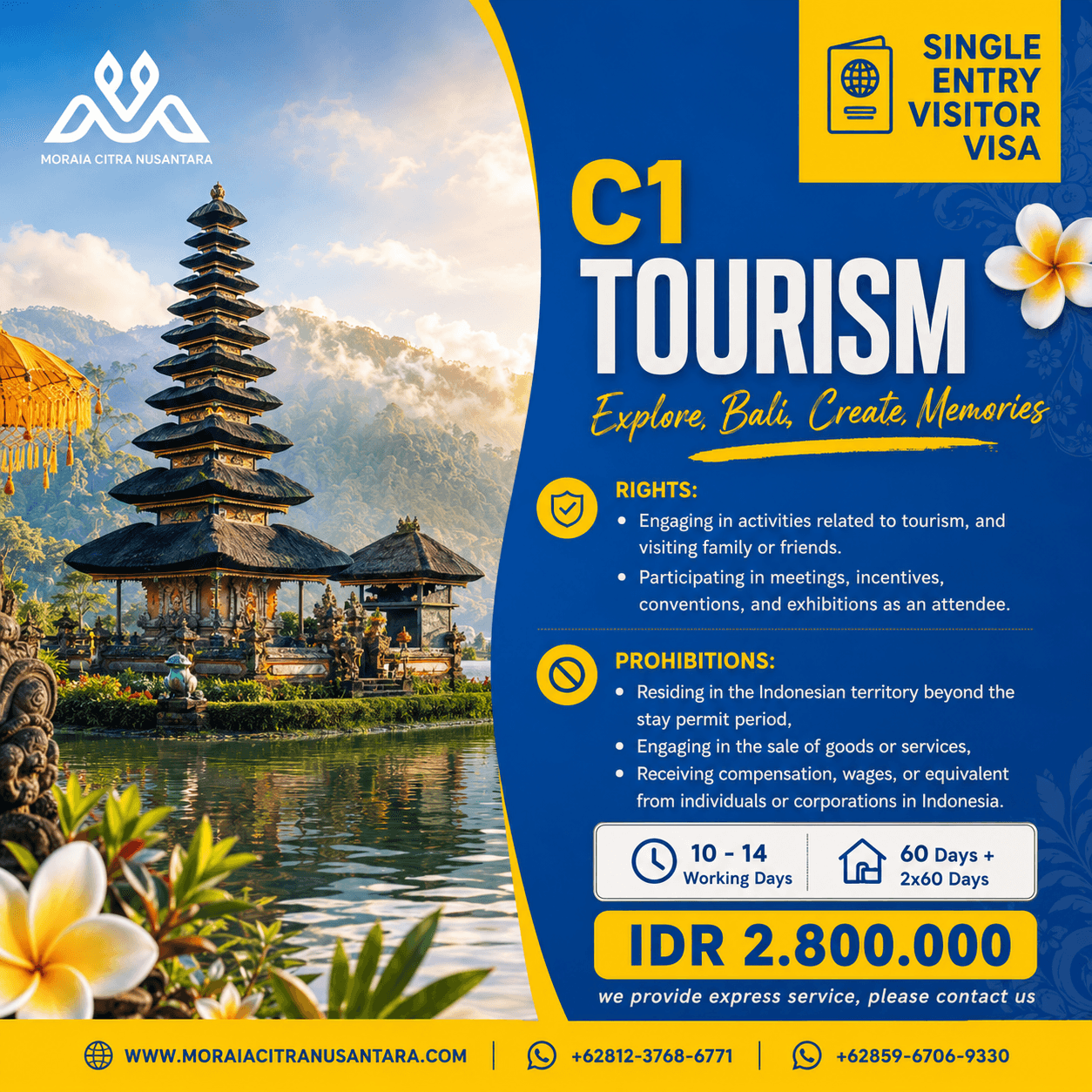 C1: Tourism Single Entry Visitor Visa