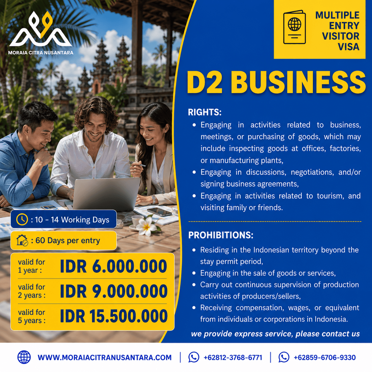 D2: Business Multiple Entry Visitor Visa